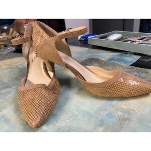 Nine West Women’s Point Toe Snake Print & Suede Heels Size 8.5